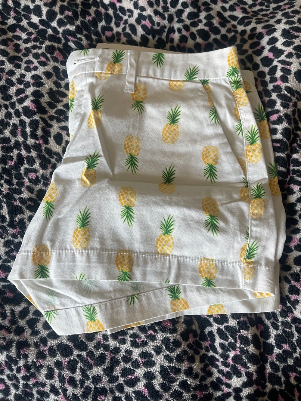 Old Navy Yellow Pineapple-Print High Waist Shorts